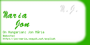 maria jon business card
